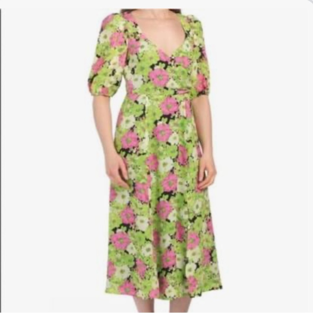 Floral Green Wayf Nordstrom dress with slit